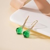 image:imageDainty Austrian Crystal Baroque Drop Dangle Earrings for Women 14K Gold Plated Hook Earring Hypoallergenic Jewelry Gifts for WomenEmerald