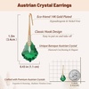 image:imageDainty Austrian Crystal Baroque Drop Dangle Earrings for Women 14K Gold Plated Hook Earring Hypoallergenic Jewelry Gifts for WomenEmerald