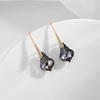 image:imageDainty Austrian Crystal Baroque Drop Dangle Earrings for Women 14K Gold Plated Hook Earring Hypoallergenic Jewelry Gifts for WomenGreyBlack
