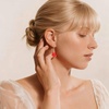 image:imageDainty Austrian Crystal Baroque Drop Dangle Earrings for Women 14K Gold Plated Hook Earring Hypoallergenic Jewelry Gifts for WomenRed