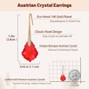 image:imageDainty Austrian Crystal Baroque Drop Dangle Earrings for Women 14K Gold Plated Hook Earring Hypoallergenic Jewelry Gifts for WomenRed