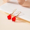 image:imageDainty Austrian Crystal Baroque Drop Dangle Earrings for Women 14K Gold Plated Hook Earring Hypoallergenic Jewelry Gifts for WomenRed