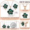 image:imageDainty Rose Flower Pendant Necklace Clip On Earrings Set for Women 14K Gold Plated Hypoallergenic Jewelry SetsGreen