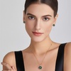 image:imageDainty Rose Flower Pendant Necklace Clip On Earrings Set for Women 14K Gold Plated Hypoallergenic Jewelry SetsGreen