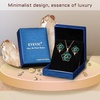 image:imageDainty Rose Flower Pendant Necklace Clip On Earrings Set for Women 14K Gold Plated Hypoallergenic Jewelry SetsGreen