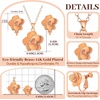 image:imageDainty Rose Flower Pendant Necklace Clip On Earrings Set for Women 14K Gold Plated Hypoallergenic Jewelry SetsOrange