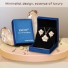 image:imageDainty Rose Flower Pendant Necklace Clip On Earrings Set for Women 14K Gold Plated Hypoallergenic Jewelry SetsWhite