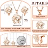 image:imageDainty Rose Flower Pendant Necklace Clip On Earrings Set for Women 14K Gold Plated Hypoallergenic Jewelry SetsWhite