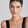 image:imageDainty Rose Flower Pendant Necklace Clip On Earrings Set for Women 14K Gold Plated Hypoallergenic Jewelry SetsWhite