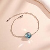 image:imageEVEVIC Austrian Crystal Bracelet for Women 14K Gold Plated Dainty Adjustable Chain Bracelets Colorful Charm Jewelry GiftBlue Green CrystalsRose Goldtone