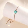 image:imageEVEVIC Austrian Crystal Bracelet for Women 14K Gold Plated Dainty Adjustable Chain Bracelets Colorful Charm Jewelry GiftGreen Opal Main Rose Goldtone