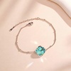 image:imageEVEVIC Austrian Crystal Bracelet for Women 14K Gold Plated Dainty Adjustable Chain Bracelets Colorful Charm Jewelry GiftGreen Opal Main Rose Goldtone
