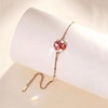 image:imageEVEVIC Austrian Crystal Bracelet for Women 14K Gold Plated Dainty Adjustable Chain Bracelets Colorful Charm Jewelry GiftPink Red CrystalsRose Goldtone