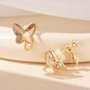 image:imageEVEVIC Austrian Crystal Butterfly Clip On Earrings for Women Adjustable Screw Back Non Pierced Earring 14K Gold Plated Hypoallergenic JewelryLight Topaz