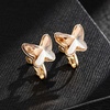 image:imageEVEVIC Austrian Crystal Butterfly Clip On Earrings for Women Adjustable Screw Back Non Pierced Earring 14K Gold Plated Hypoallergenic JewelryLight Topaz