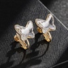 image:imageEVEVIC Austrian Crystal Butterfly Clip On Earrings for Women Adjustable Screw Back Non Pierced Earring 14K Gold Plated Hypoallergenic JewelryWhite Clear