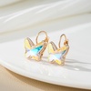 image:imageEVEVIC Austrian Crystal Butterfly Earrings Drop Leverback Earrings for Women 14K Rose Gold Plated Hypoallergenic Jewelry GiftsAurora Borealis