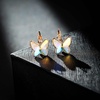 image:imageEVEVIC Austrian Crystal Butterfly Earrings Drop Leverback Earrings for Women 14K Rose Gold Plated Hypoallergenic Jewelry GiftsAurora Borealis