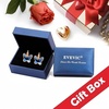 image:imageEVEVIC Austrian Crystal Butterfly Earrings Drop Leverback Earrings for Women 14K Rose Gold Plated Hypoallergenic Jewelry GiftsDark Blue