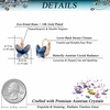 image:imageEVEVIC Austrian Crystal Butterfly Earrings Drop Leverback Earrings for Women 14K Rose Gold Plated Hypoallergenic Jewelry GiftsDark Blue