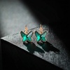 image:imageEVEVIC Austrian Crystal Butterfly Earrings Drop Leverback Earrings for Women 14K Rose Gold Plated Hypoallergenic Jewelry GiftsEmerald Green