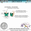image:imageEVEVIC Austrian Crystal Butterfly Earrings Drop Leverback Earrings for Women 14K Rose Gold Plated Hypoallergenic Jewelry GiftsEmerald Green