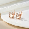 image:imageEVEVIC Austrian Crystal Butterfly Earrings Drop Leverback Earrings for Women 14K Rose Gold Plated Hypoallergenic Jewelry GiftsLight Topaz