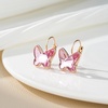 image:imageEVEVIC Austrian Crystal Butterfly Earrings Drop Leverback Earrings for Women 14K Rose Gold Plated Hypoallergenic Jewelry GiftsPink