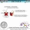 image:imageEVEVIC Austrian Crystal Butterfly Earrings Drop Leverback Earrings for Women 14K Rose Gold Plated Hypoallergenic Jewelry GiftsRed