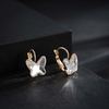image:imageEVEVIC Austrian Crystal Butterfly Earrings Drop Leverback Earrings for Women 14K Rose Gold Plated Hypoallergenic Jewelry GiftsWhite Clear