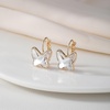 image:imageEVEVIC Austrian Crystal Butterfly Earrings Drop Leverback Earrings for Women 14K Rose Gold Plated Hypoallergenic Jewelry GiftsWhite Clear