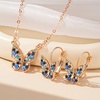 image:imageEVEVIC Austrian Crystal Butterfly Pendant Necklaces and Earrings Jewelry Set Blue