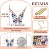 image:imageEVEVIC Austrian Crystal Butterfly Pendant Necklaces and Earrings Jewelry Set Blue