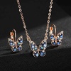 image:imageEVEVIC Austrian Crystal Butterfly Pendant Necklaces and Earrings Jewelry Set Blue