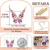 image:imageEVEVIC Austrian Crystal Butterfly Pendant Necklaces and Earrings Jewelry Set Hot Pink