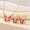 image:imageEVEVIC Austrian Crystal Butterfly Pendant Necklaces and Earrings Jewelry Set Hot Pink