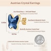 image:imageEVEVIC Austrian Crystal Butterfly Stud Earrings for Women S925 Sterling Silver Post with 14K Gold Plated Hypoallergenic Jewelry GiftDark Blue