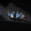 image:imageEVEVIC Austrian Crystal Butterfly Stud Earrings for Women S925 Sterling Silver Post with 14K Gold Plated Hypoallergenic Jewelry GiftDark Blue