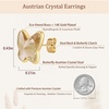 image:imageEVEVIC Austrian Crystal Butterfly Stud Earrings for Women S925 Sterling Silver Post with 14K Gold Plated Hypoallergenic Jewelry GiftLight Topaz