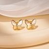 image:imageEVEVIC Austrian Crystal Butterfly Stud Earrings for Women S925 Sterling Silver Post with 14K Gold Plated Hypoallergenic Jewelry GiftLight Topaz