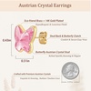 image:imageEVEVIC Austrian Crystal Butterfly Stud Earrings for Women S925 Sterling Silver Post with 14K Gold Plated Hypoallergenic Jewelry GiftPink