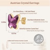 image:imageEVEVIC Austrian Crystal Butterfly Stud Earrings for Women S925 Sterling Silver Post with 14K Gold Plated Hypoallergenic Jewelry GiftPurple