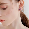 image:imageEVEVIC Austrian Crystal Butterfly Stud Earrings for Women S925 Sterling Silver Post with 14K Gold Plated Hypoallergenic Jewelry GiftPurple