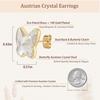 image:imageEVEVIC Austrian Crystal Butterfly Stud Earrings for Women S925 Sterling Silver Post with 14K Gold Plated Hypoallergenic Jewelry GiftWhite Clear