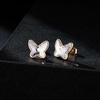 image:imageEVEVIC Austrian Crystal Butterfly Stud Earrings for Women S925 Sterling Silver Post with 14K Gold Plated Hypoallergenic Jewelry GiftWhite Clear