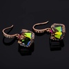 image:imageEVEVIC Austrian Crystal Cube Drop Earrings for Women14K Gold Plated  HypoallergenicGeometric Cube EarringsCrystal Dangle EarringsRhinestone FishhookEasy To WearGift for WomenRainbowRose Goldtone