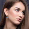 image:imageEVEVIC Austrian Crystal Cube Drop Earrings for Women14K Gold Plated  HypoallergenicGeometric Cube EarringsCrystal Dangle EarringsRhinestone FishhookEasy To WearGift for WomenAquamarine