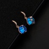 image:imageEVEVIC Austrian Crystal Cube Drop Earrings for Women14K Gold Plated  HypoallergenicGeometric Cube EarringsCrystal Dangle EarringsRhinestone FishhookEasy To WearGift for WomenBlueRose Goldtone