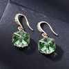 image:imageEVEVIC Austrian Crystal Cube Drop Earrings for Women14K Gold Plated  HypoallergenicGeometric Cube EarringsCrystal Dangle EarringsRhinestone FishhookEasy To WearGift for WomenGreen