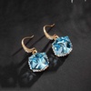 image:imageEVEVIC Austrian Crystal Cube Drop Earrings for Women14K Gold Plated  HypoallergenicGeometric Cube EarringsCrystal Dangle EarringsRhinestone FishhookEasy To WearGift for WomenAquamarine